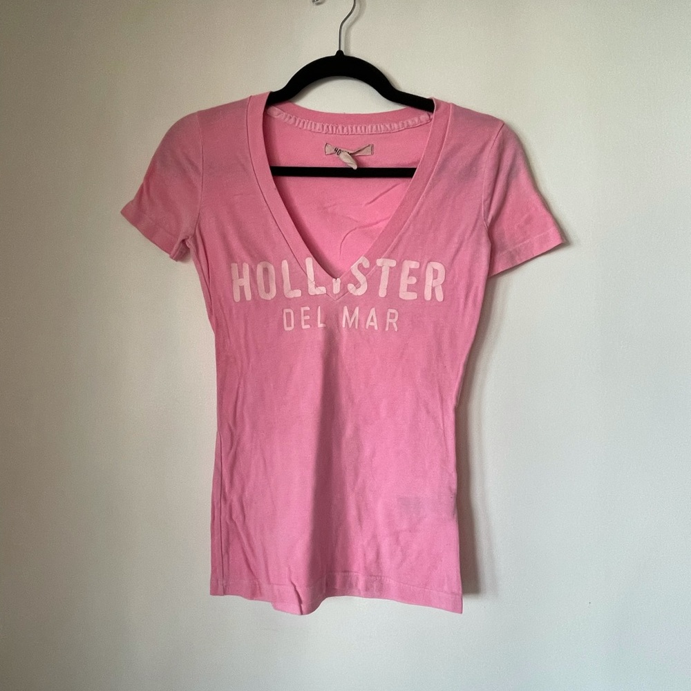 Pink Hollister V Neck